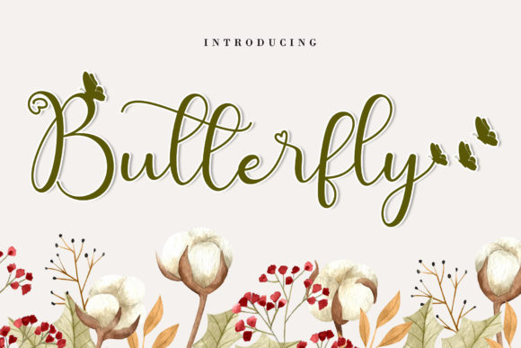 Cute Butterfly: A Romantic Script for Invitations and Branding